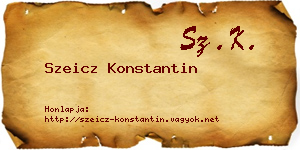 Szeicz Konstantin névjegykártya